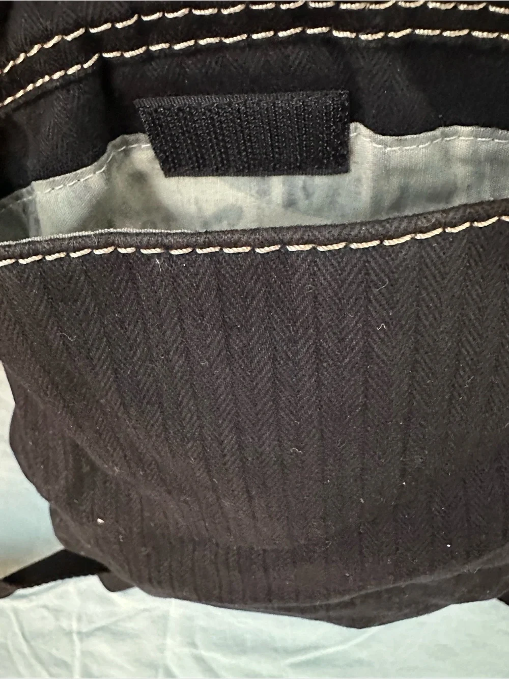 Caribbean Joe Black Canvas Backpack with Leather Trim